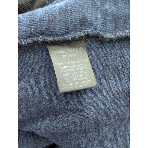 Isabel Marant Étoile Long Sleeve Dress Blue Black Mini Cotton Colorbblock Preppy - Picture 4 of 6